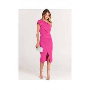 Women’s One Shoulder Roushed Bodycon Midi Dress